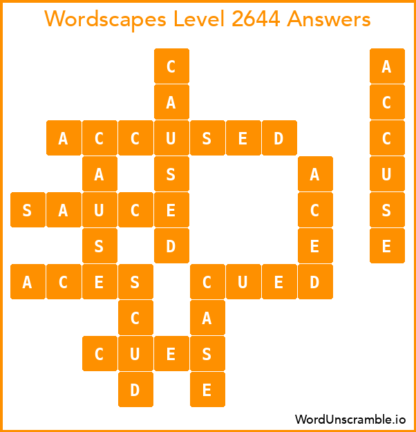 Wordscapes Level 2644 Answers