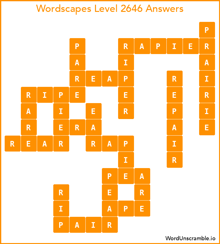 Wordscapes Level 2646 Answers