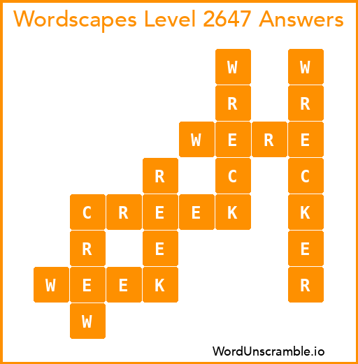 Wordscapes Level 2647 Answers