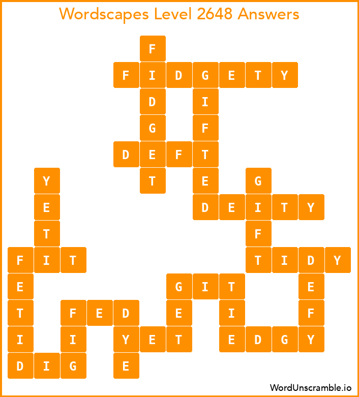 Wordscapes Level 2648 Answers