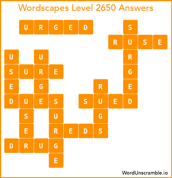 Wordscapes Level 2650 Answers