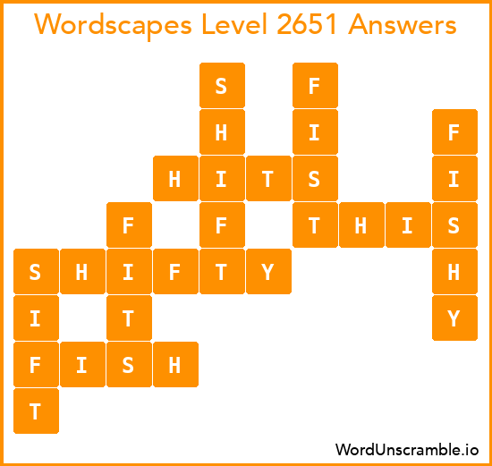 Wordscapes Level 2651 Answers