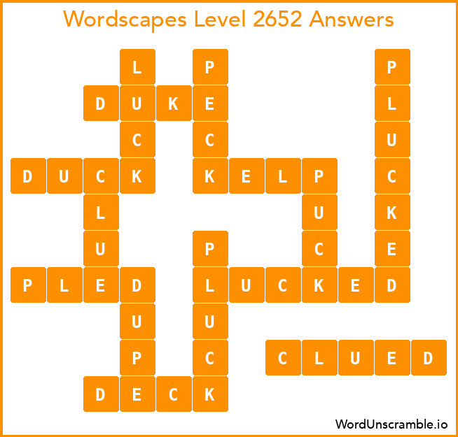 Wordscapes Level 2652 Answers