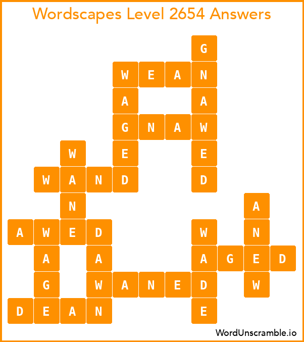 Wordscapes Level 2654 Answers