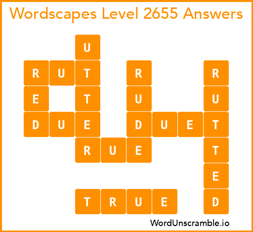 Wordscapes Level 2655 Answers