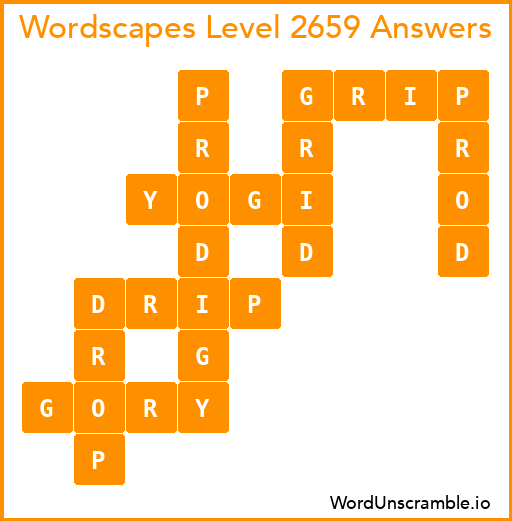 Wordscapes Level 2659 Answers