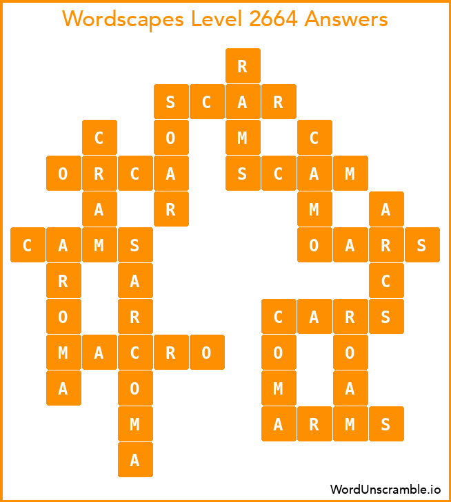 Wordscapes Level 2664 Answers
