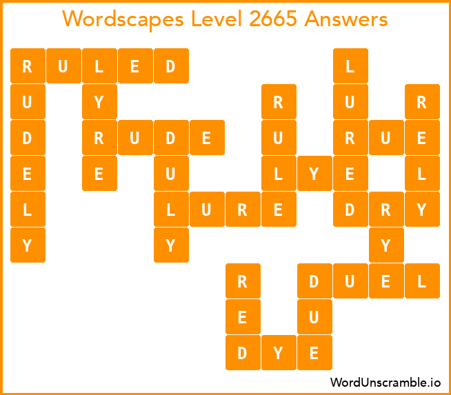 Wordscapes Level 2665 Answers