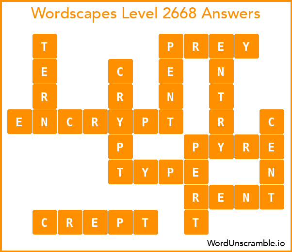 Wordscapes Level 2668 Answers