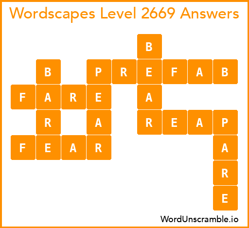 Wordscapes Level 2669 Answers