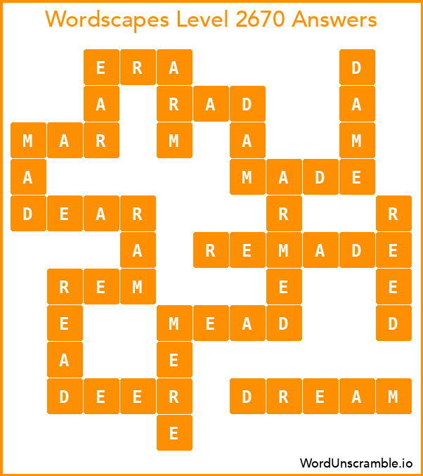 Wordscapes Level 2670 Answers