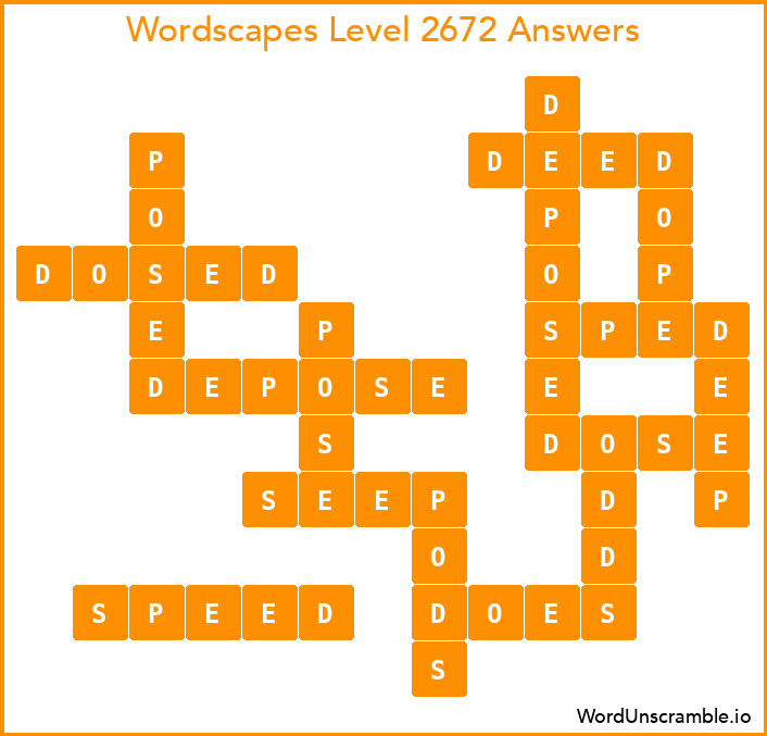 Wordscapes Level 2672 Answers