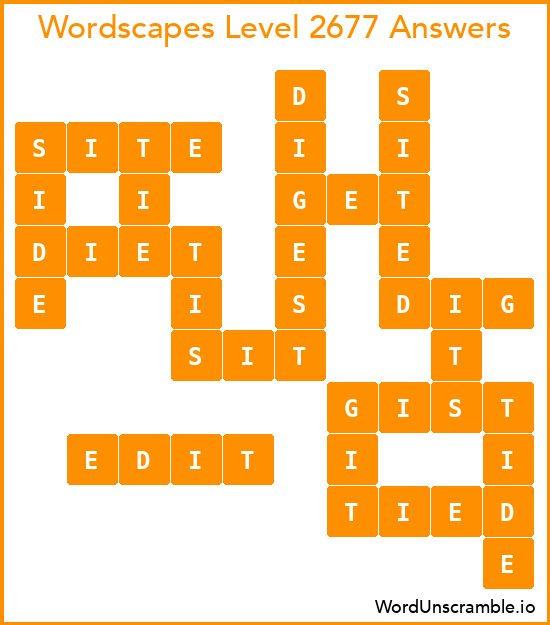 Wordscapes Level 2677 Answers