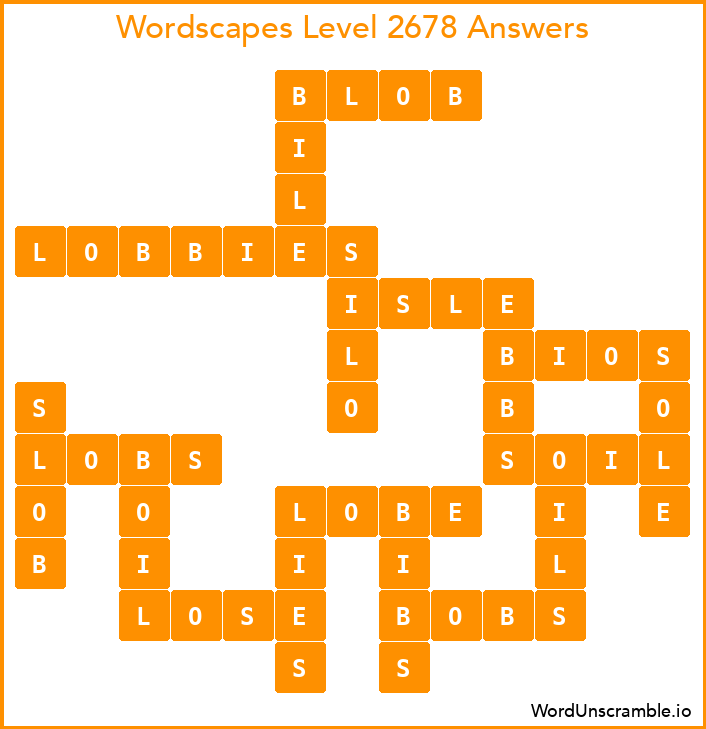 Wordscapes Level 2678 Answers