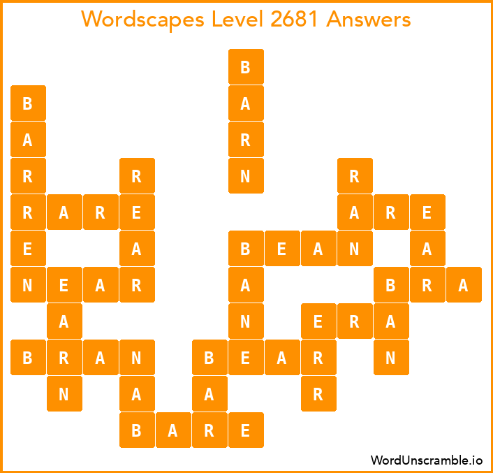 Wordscapes Level 2681 Answers