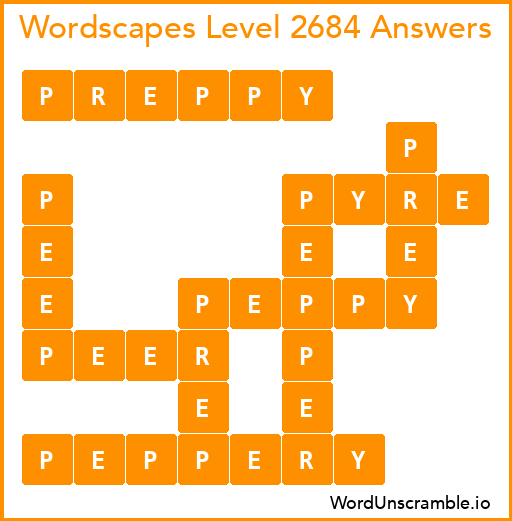 Wordscapes Level 2684 Answers