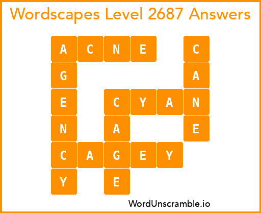 Wordscapes Level 2687 Answers