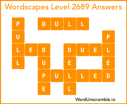 Wordscapes Level 2689 Answers