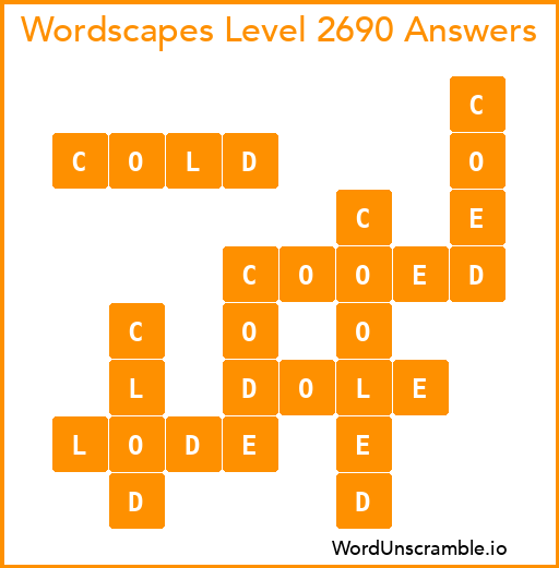 Wordscapes Level 2690 Answers
