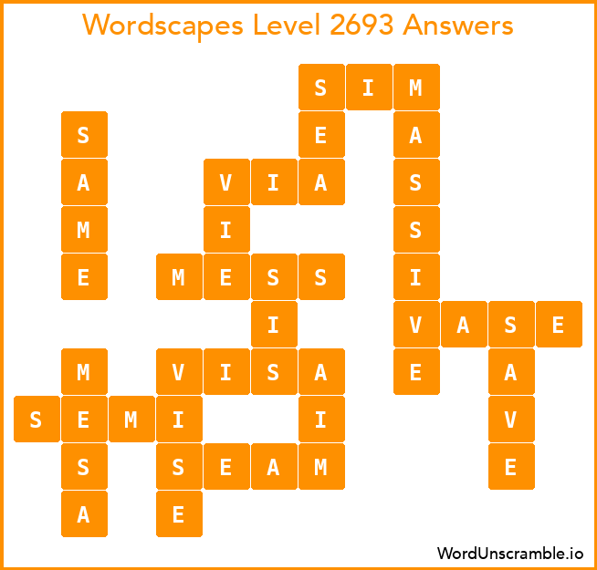Wordscapes Level 2693 Answers