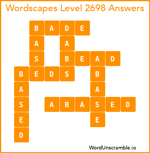 Wordscapes Level 2698 Answers