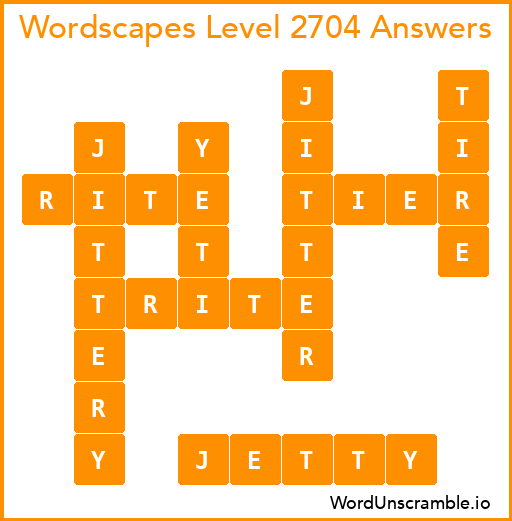 Wordscapes Level 2704 Answers