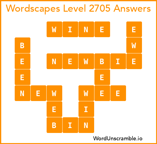 Wordscapes Level 2705 Answers