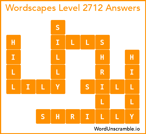 Wordscapes Level 2712 Answers