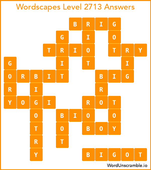 Wordscapes Level 2713 Answers