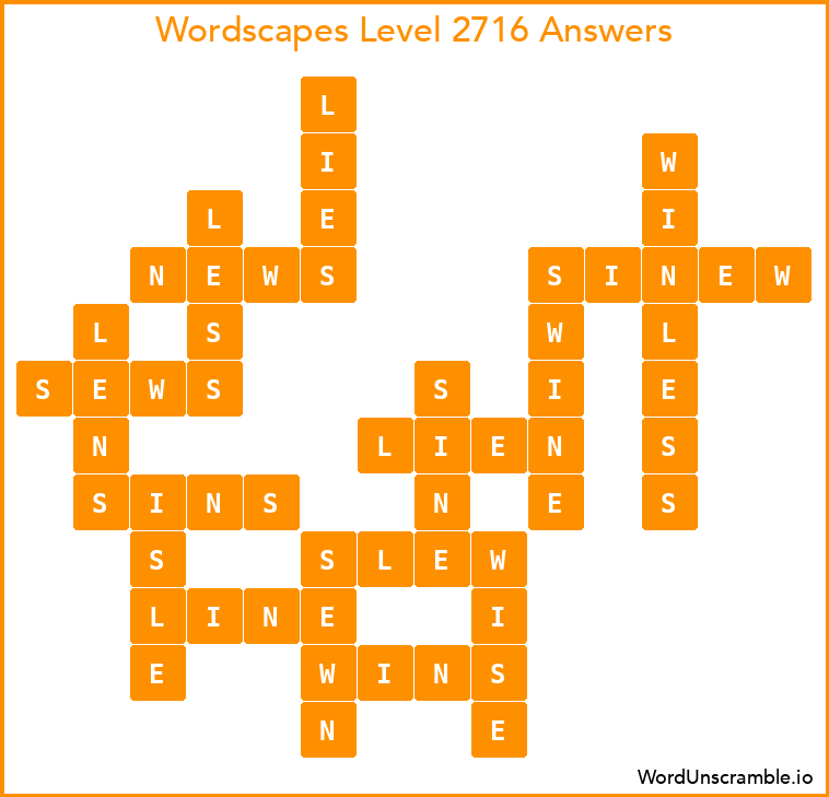 Wordscapes Level 2716 Answers