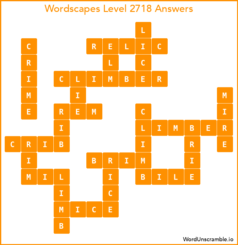 Wordscapes Level 2718 Answers