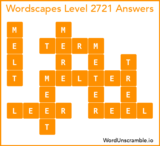Wordscapes Level 2721 Answers
