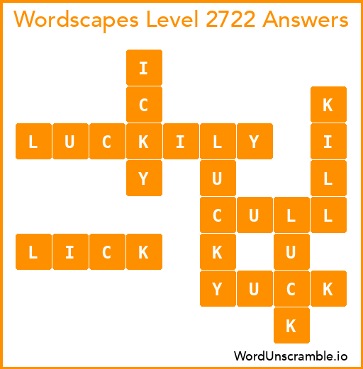 Wordscapes Level 2722 Answers