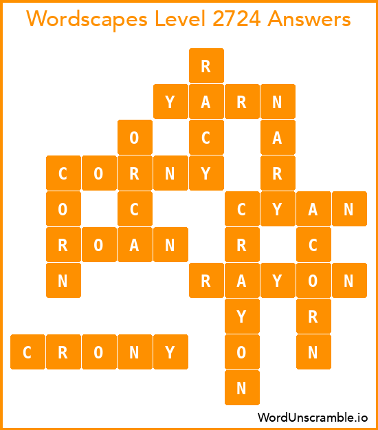 Wordscapes Level 2724 Answers
