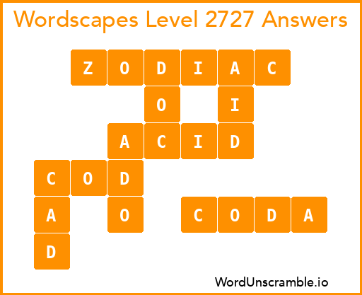 Wordscapes Level 2727 Answers