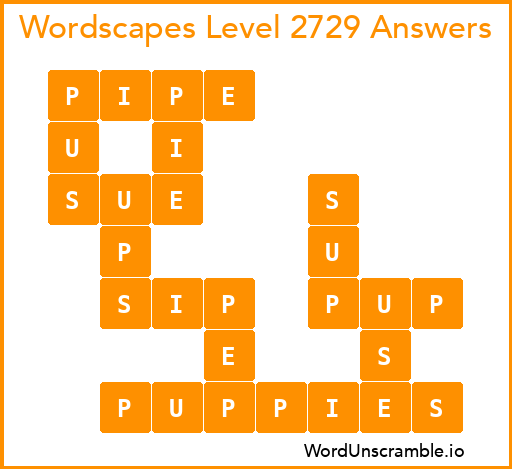 Wordscapes Level 2729 Answers