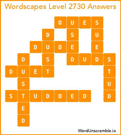 Wordscapes Level 2730 Answers