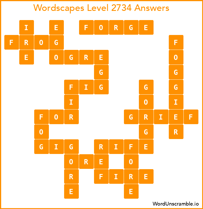 Wordscapes Level 2734 Answers