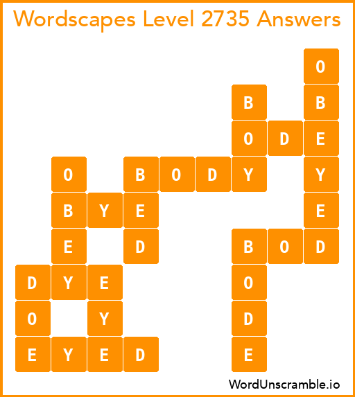 Wordscapes Level 2735 Answers