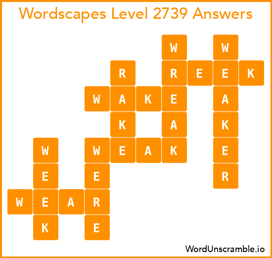 Wordscapes Level 2739 Answers