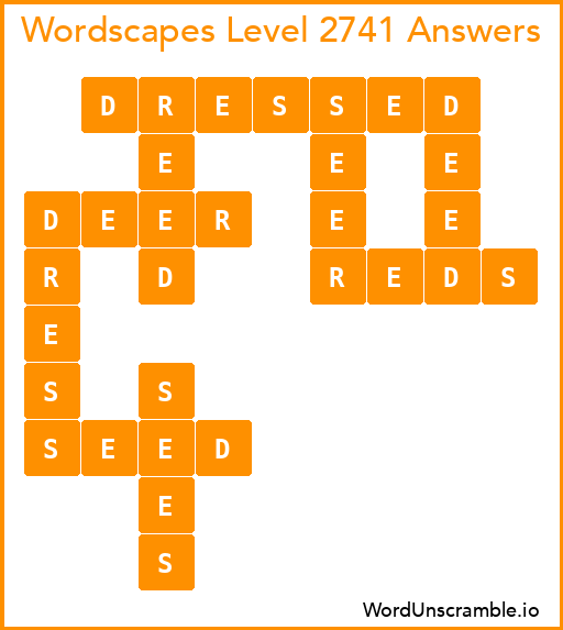 Wordscapes Level 2741 Answers