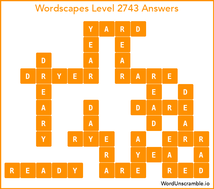 Wordscapes Level 2743 Answers