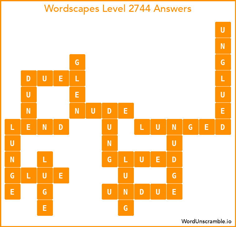 Wordscapes Level 2744 Answers