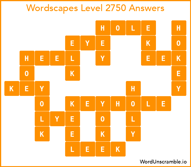 Wordscapes Level 2750 Answers