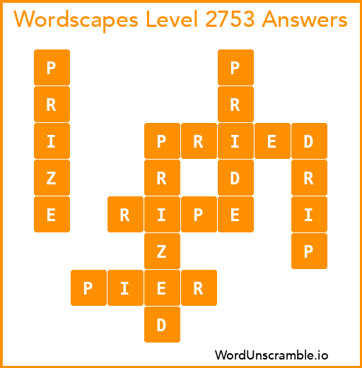 Wordscapes Level 2753 Answers