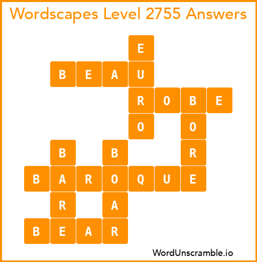 Wordscapes Level 2755 Answers