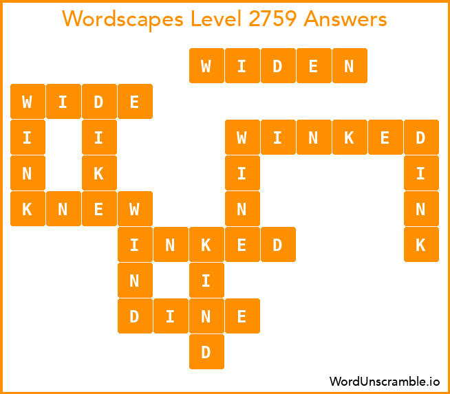 Wordscapes Level 2759 Answers