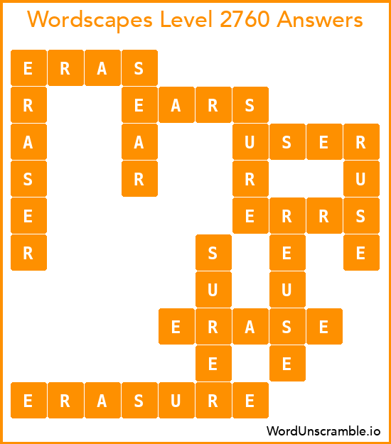 Wordscapes Level 2760 Answers