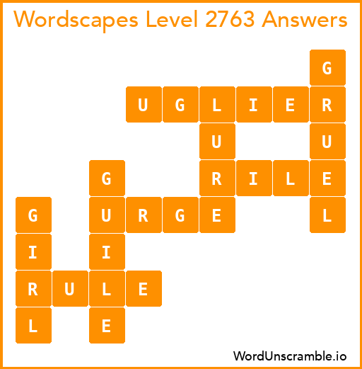 Wordscapes Level 2763 Answers