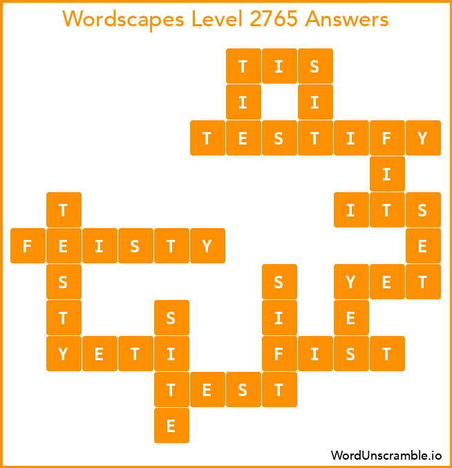 Wordscapes Level 2765 Answers
